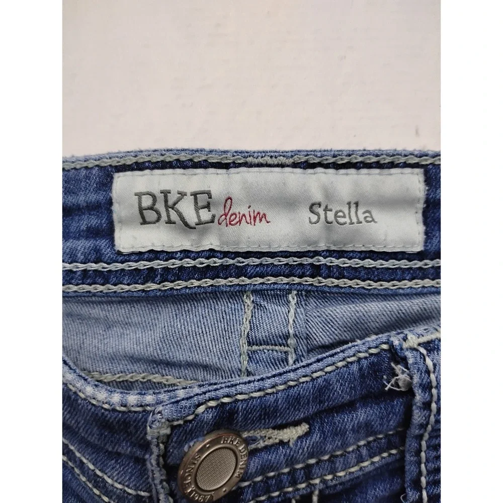 BKE Jeans Stella Bootcut Stretch Low Rise 27 R Thick Stitch Western Fits 30x31 - Picture 4 of 11